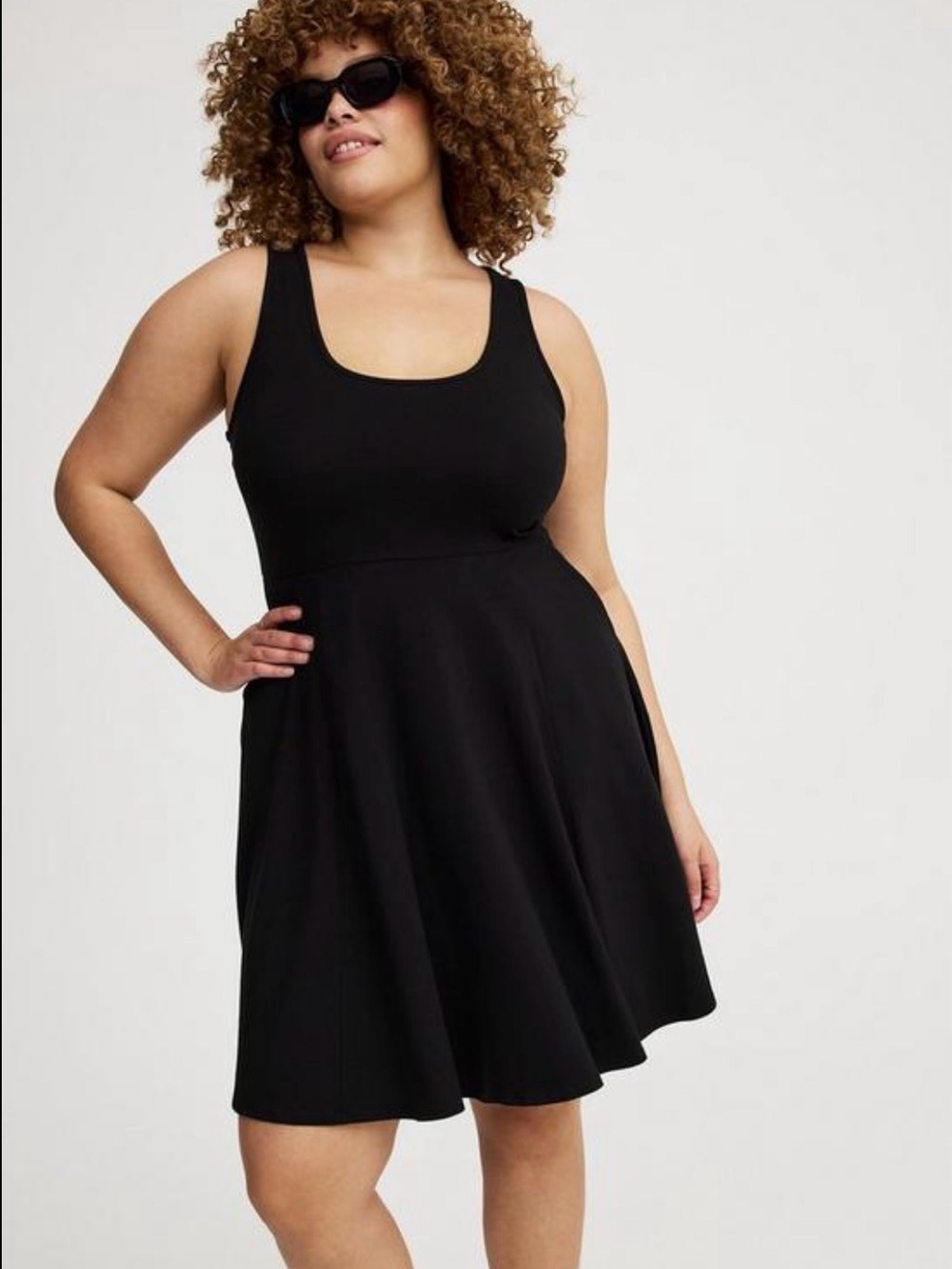 NEW! Torrid BLACK MINI SCUBA SQUARE NECK SKATER DRESS Size 4 4X (26) NWT D-1